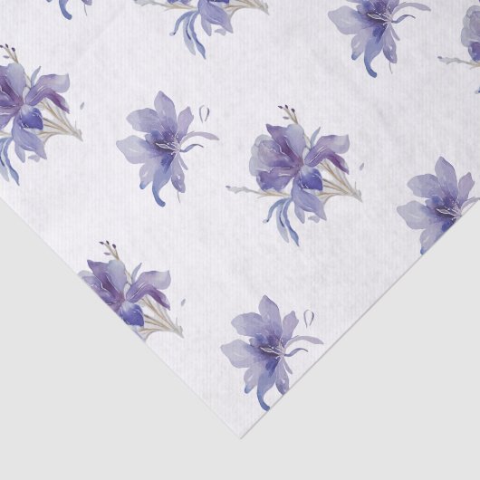 Paarse Iris Waterverf Wedding Tissuepapier (Detail)