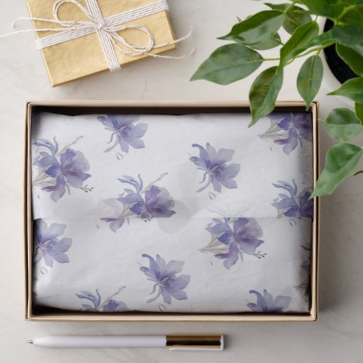 Paarse Iris Waterverf Wedding Tissuepapier (Geschenk)