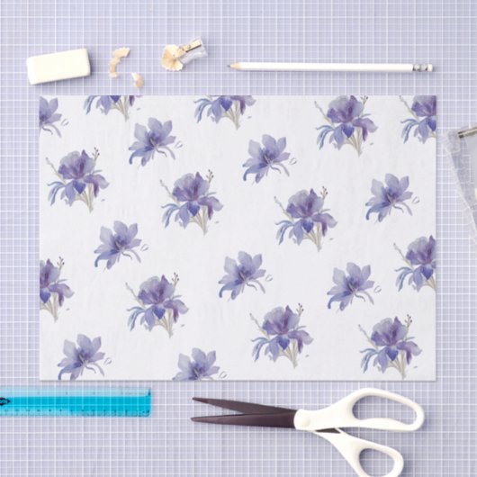 Paarse Iris Waterverf Wedding Tissuepapier (Craft)