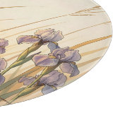 Paarse Iris Weide Gouden Gras Landschap Snijplank (Hoek)
