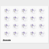 Paarse Iris White Daisy Botanical Weddenschap Beda Ronde Sticker (Vel)