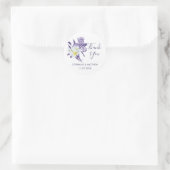 Paarse Iris White Daisy Botanical Weddenschap Beda Ronde Sticker (Tas)
