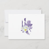 Paarse Iris White Daisy Waterverf Botanische maalt RSVP Kaartje (Achterkant)