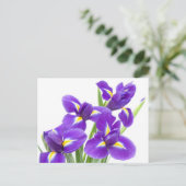 paarse irisbloem briefkaart (Staand voorkant)