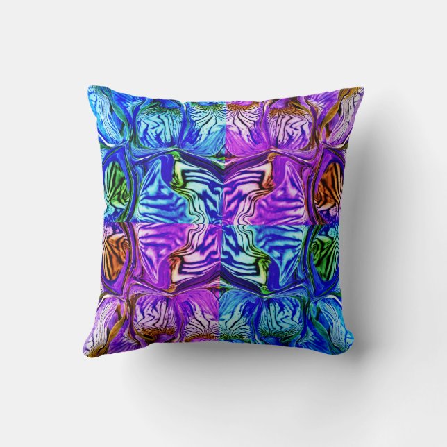 Paarse irisbloem / Groenblad / 1974 / xFour / Kussen (Achterkant)