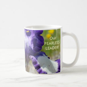 PAARSE IRISBLOEM Koffiekopje ONZE ONVERVAARDE LEID Koffiemok