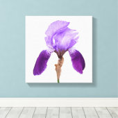  paarse irisbloem Moderne bloemenkunst Canvas Afdruk (Insitu (Houten vloer))