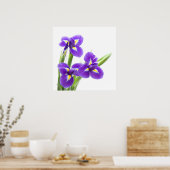 paarse irisbloem poster (Keuken)