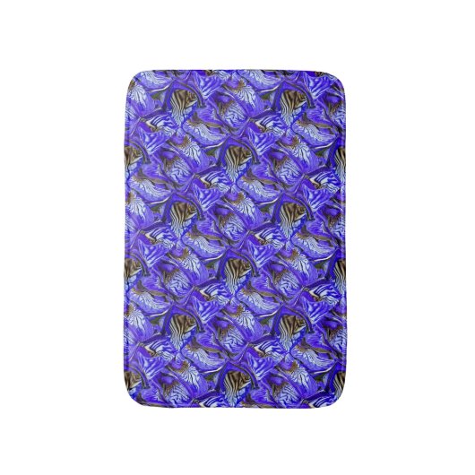 Paarse irisbloem / schuin / betegeld / badmat (Voorkant Verticaal)