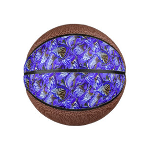 Paarse irisbloem / schuin / betegeld / basketbal
