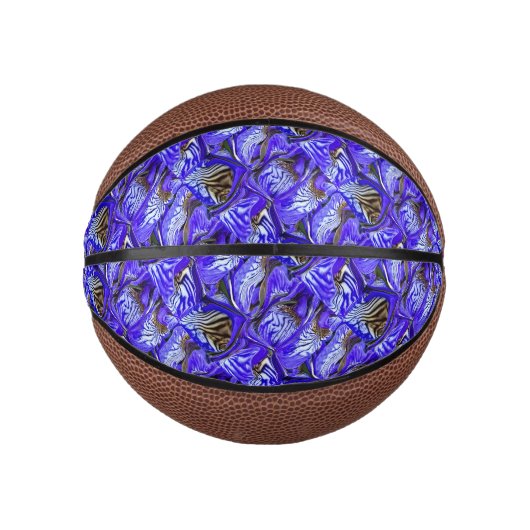 Paarse irisbloem / schuin / betegeld / basketbal (Voorkant)