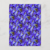 Paarse irisbloem / schuin / betegeld / briefkaart (Voorkant)