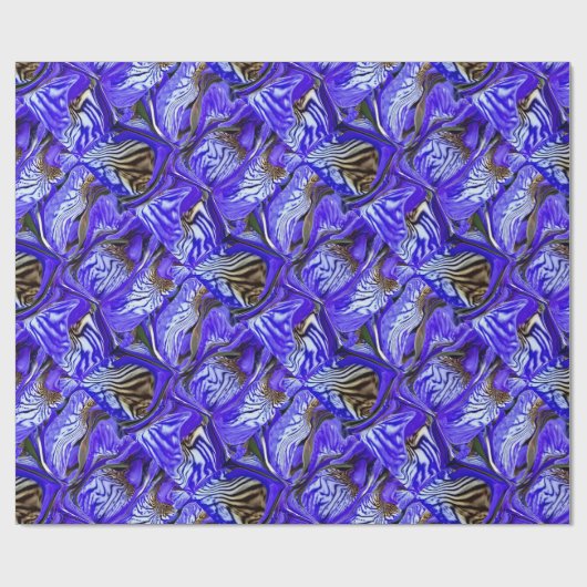 Paarse irisbloem / schuin / betegeld / cadeaupapier (Vlak)