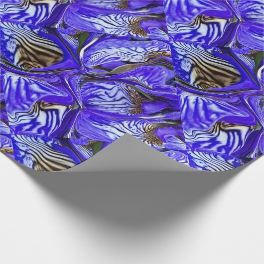 Paarse irisbloem / schuin / betegeld / cadeaupapier (Hoek)