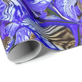 Paarse irisbloem / schuin / betegeld / cadeaupapier (Rol Hoek)