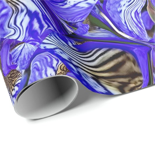 Paarse irisbloem / schuin / betegeld / cadeaupapier (Rol Hoek)