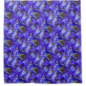 Paarse irisbloem / schuin / betegeld / douchegordijn (Voorkant)