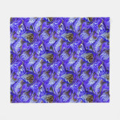 Paarse irisbloem / schuin / betegeld / fleece deken (Voorkant (Horizontaal))