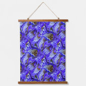 Paarse irisbloem / schuin / betegeld / hangend wandkleed (Voorkant)