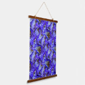 Paarse irisbloem / schuin / betegeld / hangend wandkleed (Gebogen)