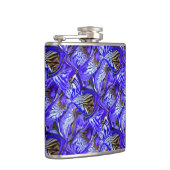 Paarse irisbloem / schuin / betegeld / heupfles (Rechts)