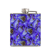 Paarse irisbloem / schuin / betegeld / heupfles (Achterkant)