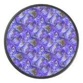 Paarse irisbloem / schuin / betegeld / hockey puck (Voorkant)