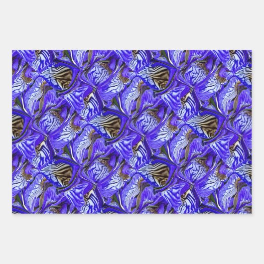 Paarse irisbloem / schuin / betegeld / inpakpapier vel (Voorkant 2)