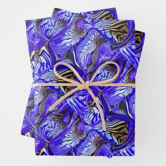 Paarse irisbloem / schuin / betegeld / inpakpapier vel (In situ)