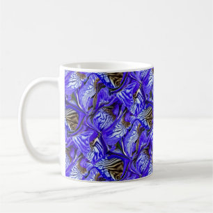 Paarse irisbloem / schuin / betegeld / koffiemok