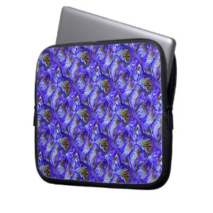 Paarse irisbloem / schuin / betegeld / laptop sleeve