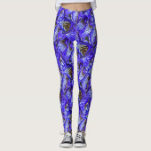 Paarse irisbloem / schuin / betegeld / leggings (Voorkant)