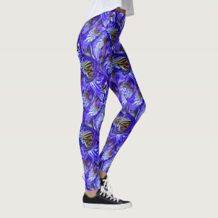 Paarse irisbloem / schuin / betegeld / leggings