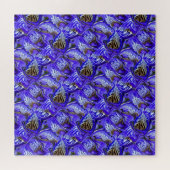 Paarse irisbloem / schuin / betegeld / legpuzzel (Horizontaal)