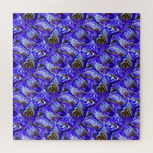 Paarse irisbloem / schuin / betegeld / legpuzzel (Horizontaal)