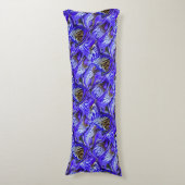 Paarse irisbloem / schuin / betegeld / lichaamskussen (Voorkant Verticaal)