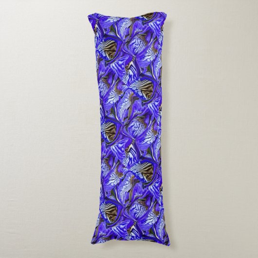 Paarse irisbloem / schuin / betegeld / lichaamskussen (Voorkant Verticaal)