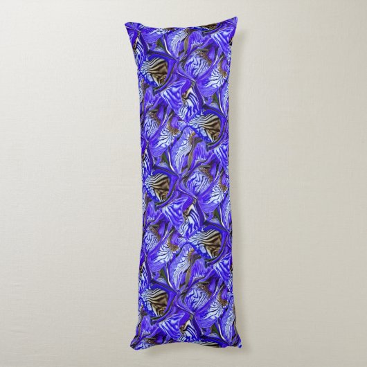 Paarse irisbloem / schuin / betegeld / lichaamskussen (Achterkant (Verticaal))