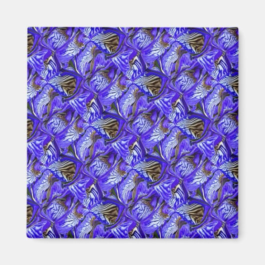 Paarse irisbloem / schuin / betegeld / magneet (Voorkant)