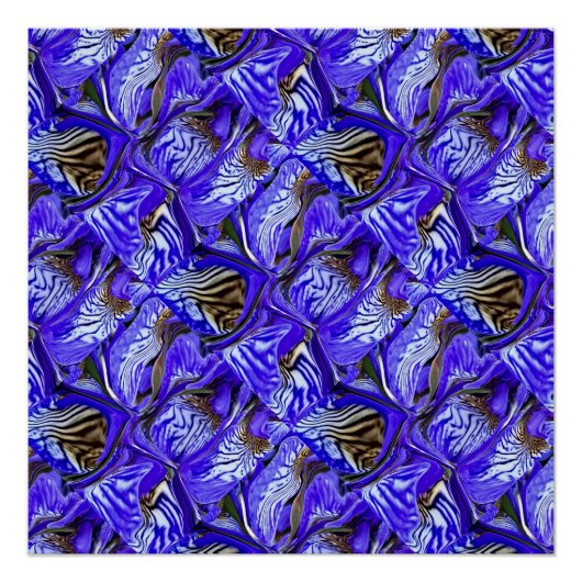 Paarse irisbloem / schuin / betegeld / perfect poster (Voorkant)