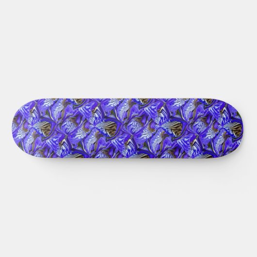 Paarse irisbloem / schuin / betegeld / persoonlijk skateboard (Horizontaal)
