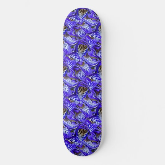 Paarse irisbloem / schuin / betegeld / persoonlijk skateboard (Voorkant)