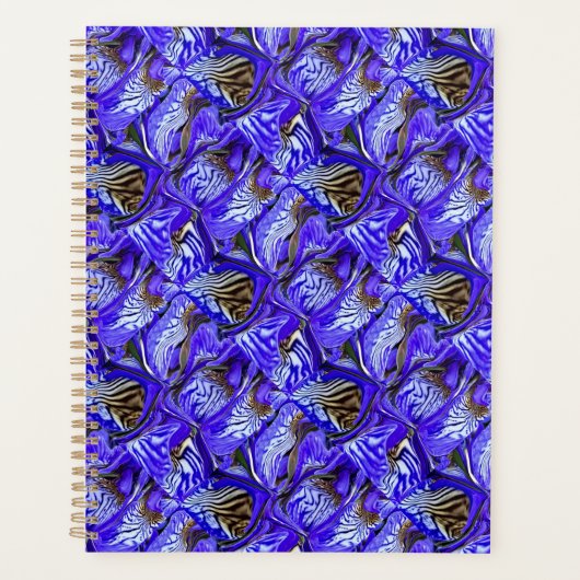 Paarse irisbloem / schuin / betegeld / planner (Voorkant)