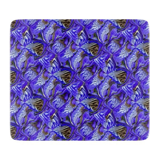 Paarse irisbloem / schuin / betegeld / snijplank (Voorkant)