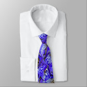 Paarse irisbloem / schuin / betegeld / stropdas (Gebonden)