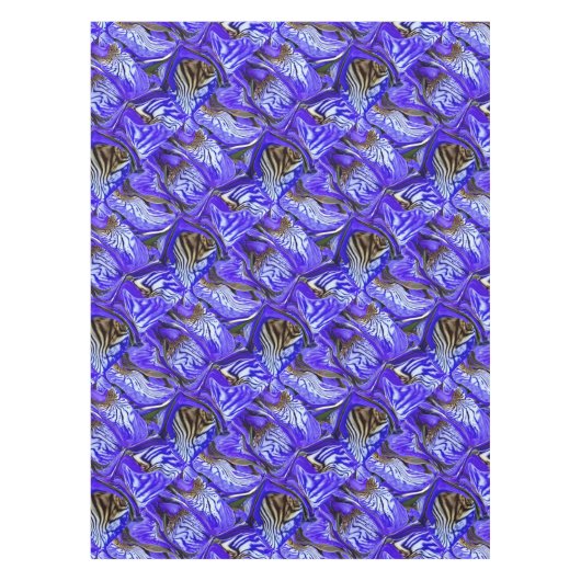 Paarse irisbloem / schuin / betegeld / tafelkleed (Voorkant)