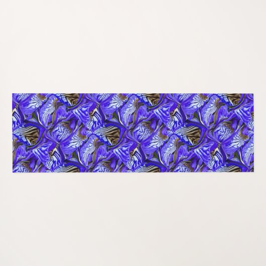 Paarse irisbloem / schuin / betegeld / yogamat (Achterkant (horizontaal))