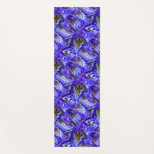 Paarse irisbloem / schuin / betegeld / yogamat (Voorkant)