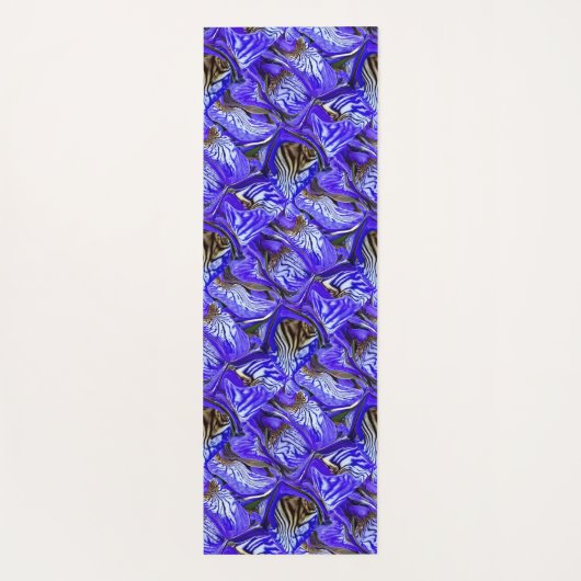 Paarse irisbloem / schuin / betegeld / yogamat (Achterkant)