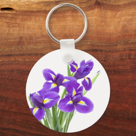 paarse irisbloem sleutelhanger (Voorkant)